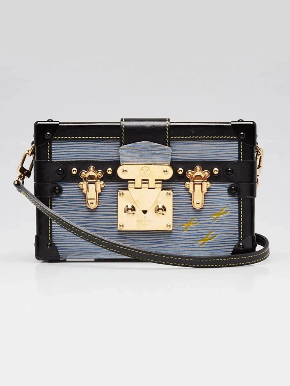 Louis Vuitton Limited Edition Denim Epi Leather Petite Malle Bag
